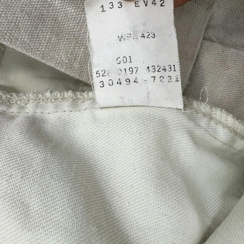Dockers Shorts Mens 38 Beige Linen Cotton Pleated Casual Summer Classic Style